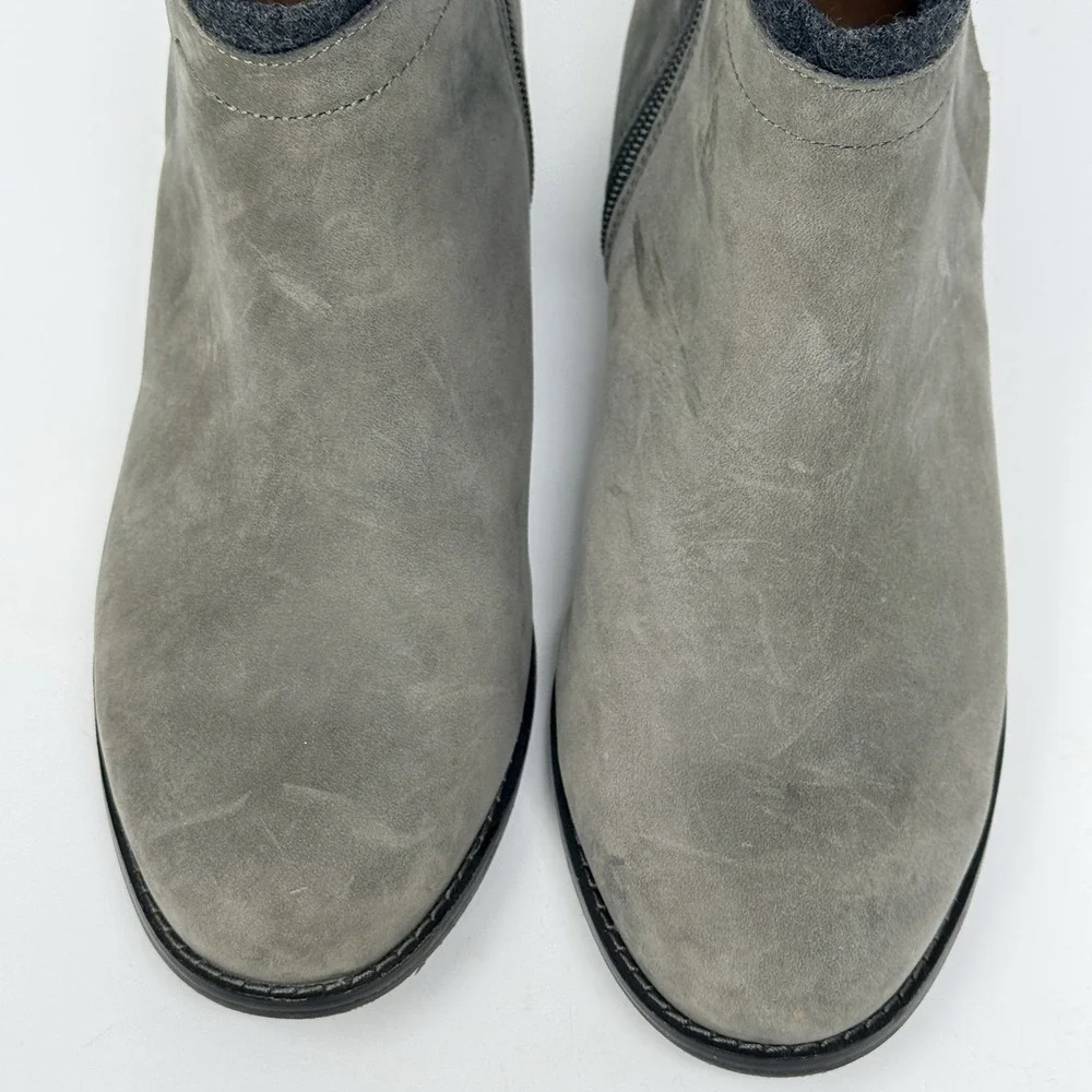 Vionic Joslyn Womens Ankle Zip Boots 7.5W Weather Resistant Leather Wool Accent